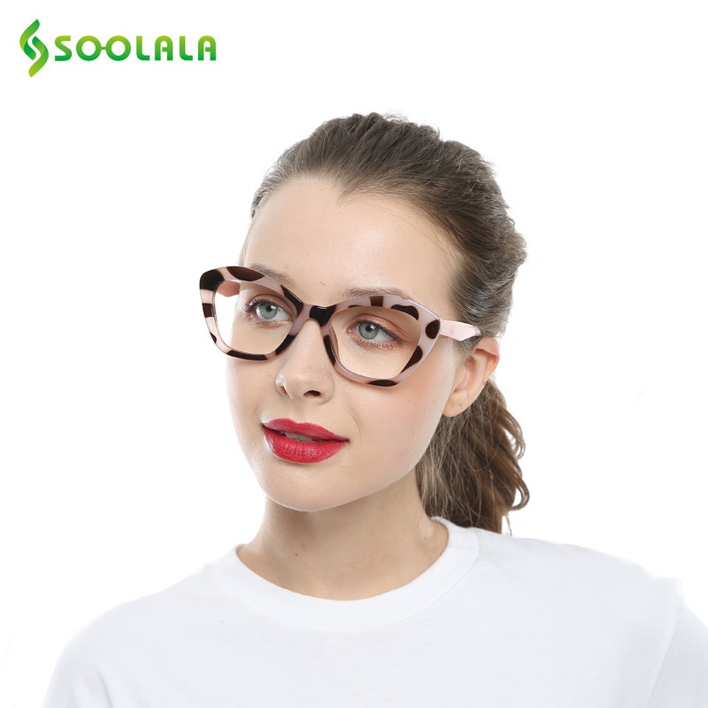 SOOLALA Katze Auge Brillen Rezept Brillen Rahmen Frauen Gläser Klare Linse Myopie Optische Gläser
