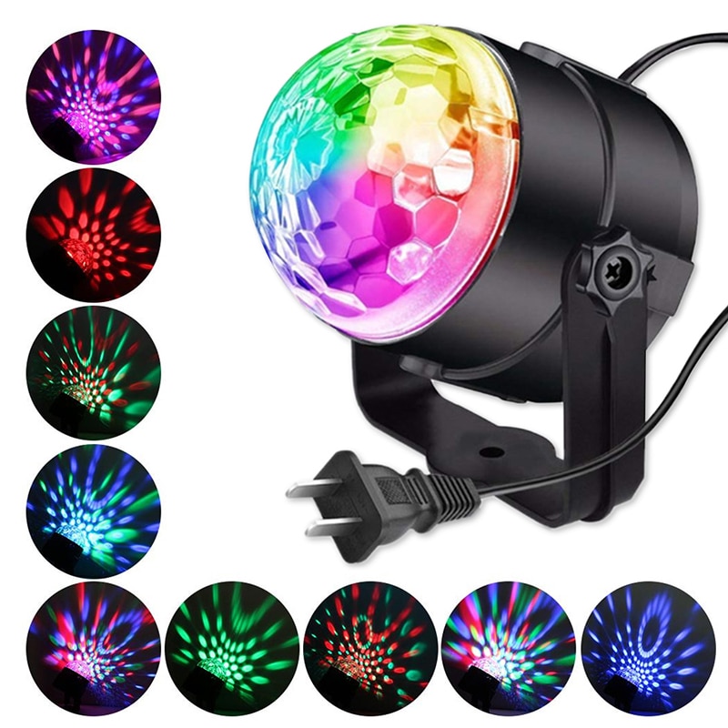 Party Licht Disco Bal Roterende Sound Activated Strobe Stage Lamp Voor Verjaardag Dj Soundlight Led Disco Licht Met Afstandsbediening