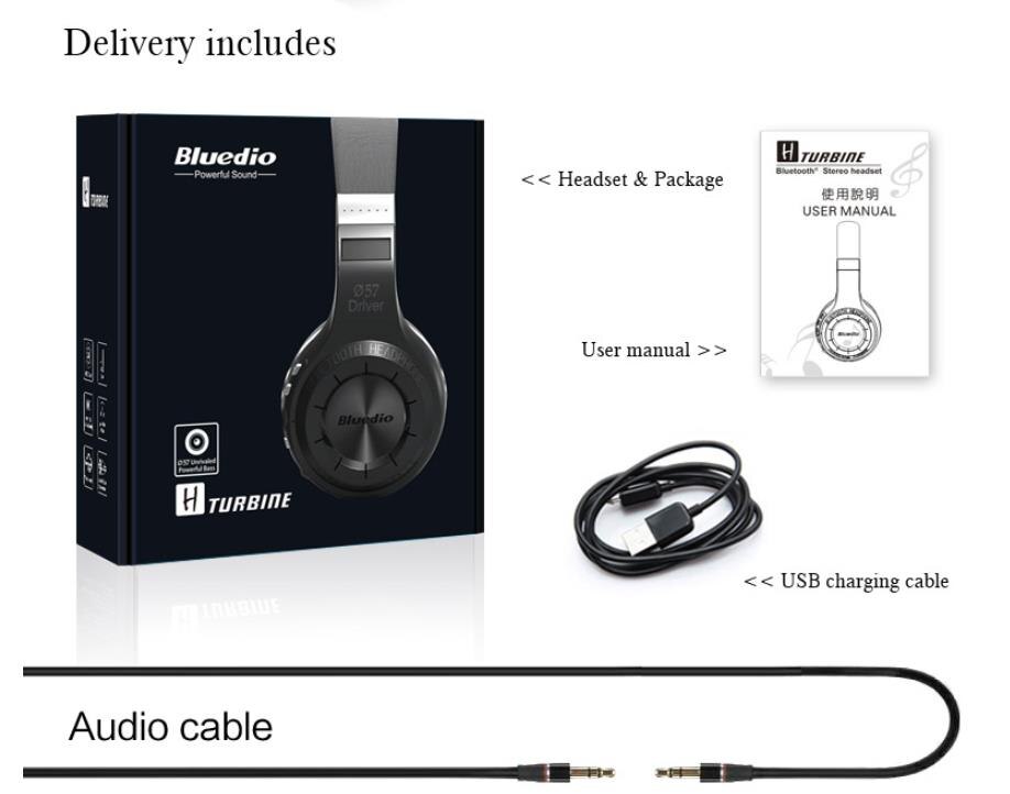 Casque Bluetooth sans fil d'origine Bluedio HT casque Bluetooth stéréo BT micro intégré pour les appels et les casques musicaux: Black Retail Box