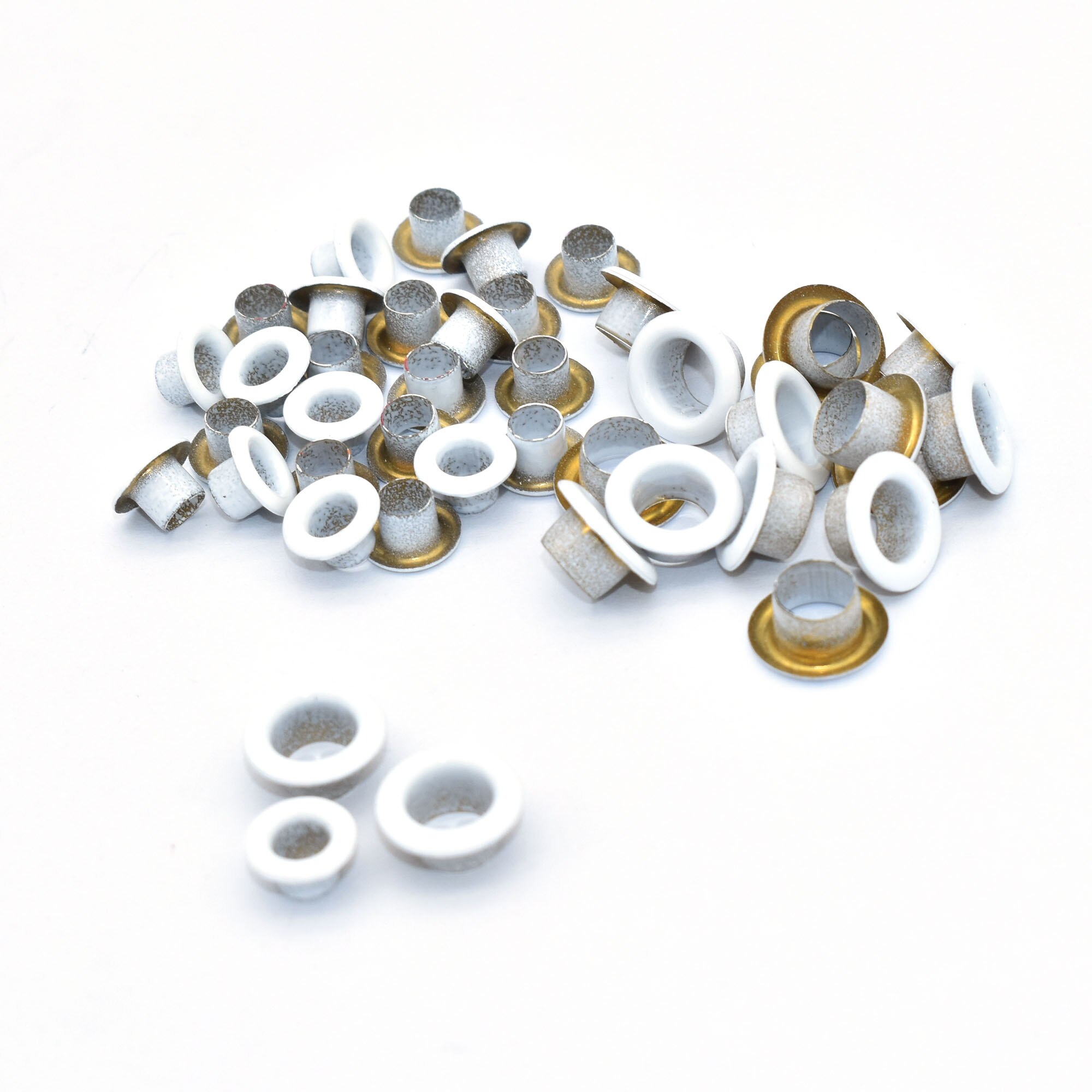 White Round Eyelets Rivets Repair Hardware Canvas DIY Leather Craft Supplies Bag Shoes Belt Cap Craft Projects 100 PCS 4/6 mm