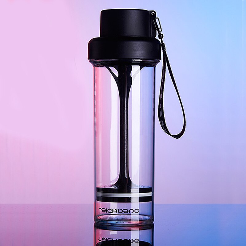 Nouveauté 4 couleur Streamer verre plastique 400ML longue crépine jus de citron TRITAN bouteille d'eau eau thé séparation tasse