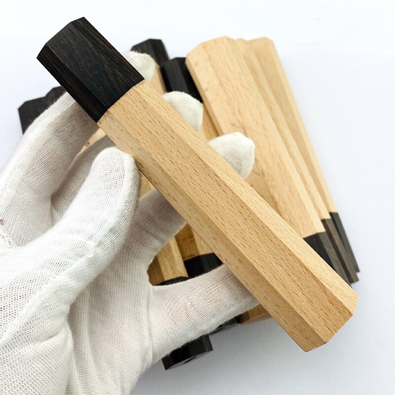 1 stück Japanischen Stil Achteckigen Griff für Küche Messer Griff, Buche Holz + Ebenholz Holz Messer Griff, fisch Raw Messer Griff