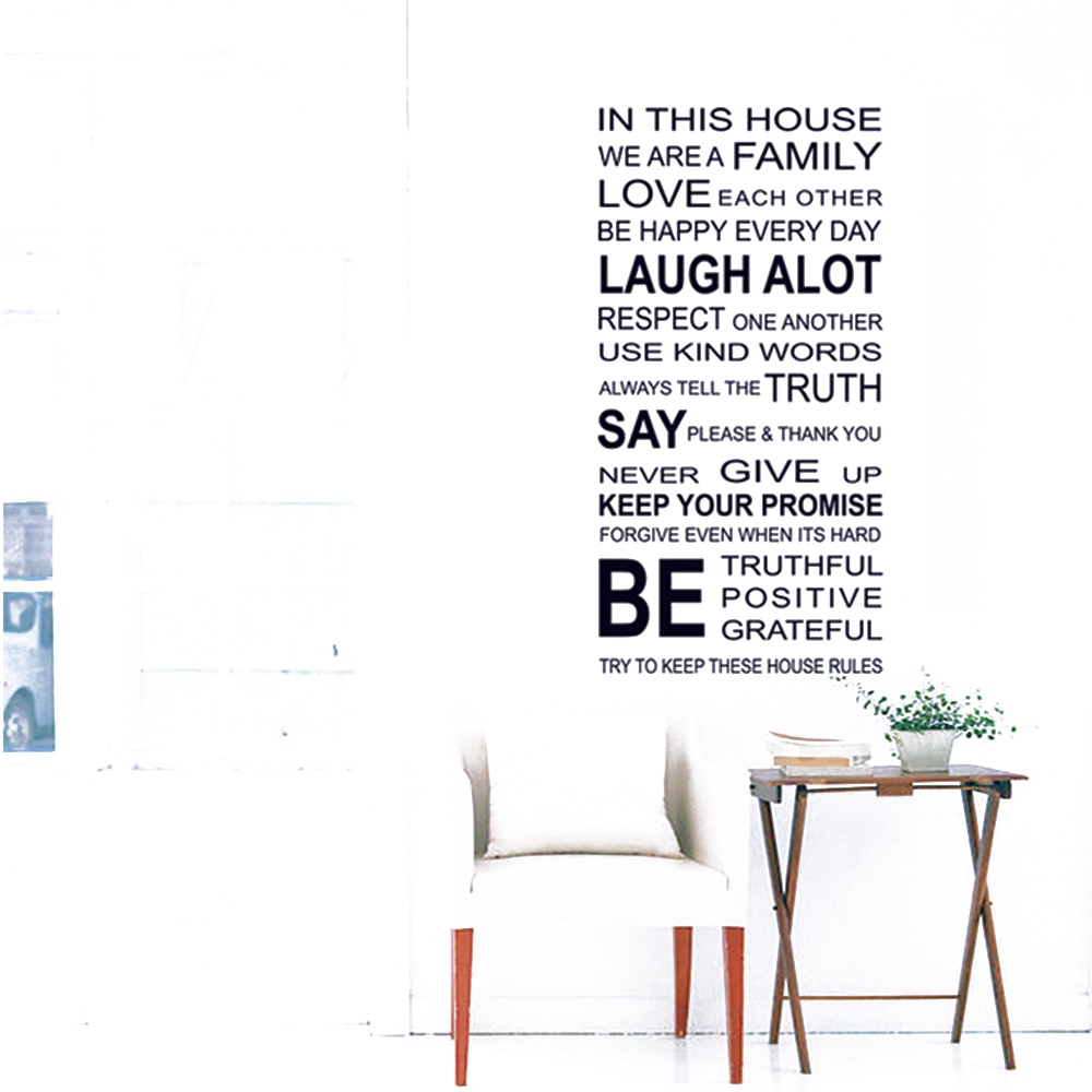 Muurstickers met inspirerende quotes, motiverende familiespreuken, muurstickers met letters, verwijderbare muurstickers voor de slaapkamer en woonkamer.