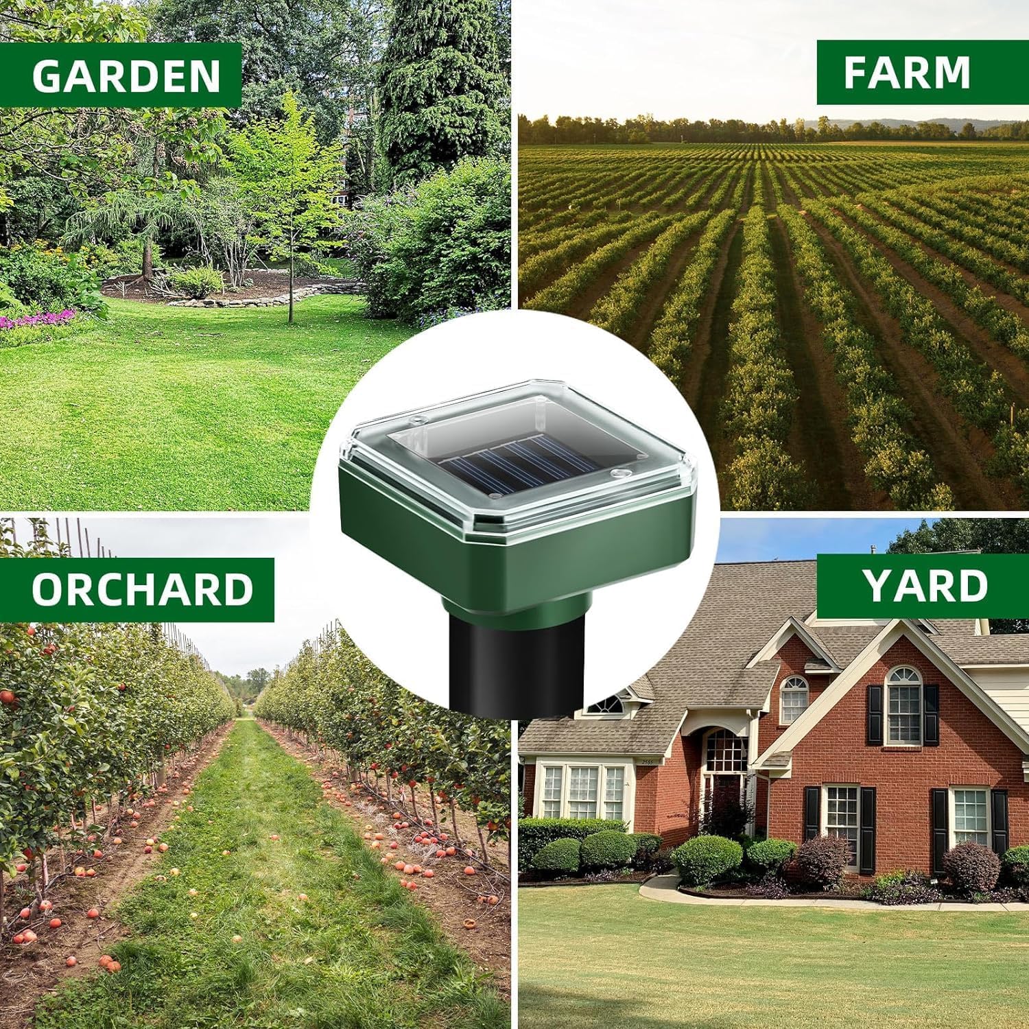 Mole Repellent Solar Powered 4 Packs Ultrasonic Solar Snake Repeller for Garden, Waterproof Vole Deterrent Repels Mole Gopher