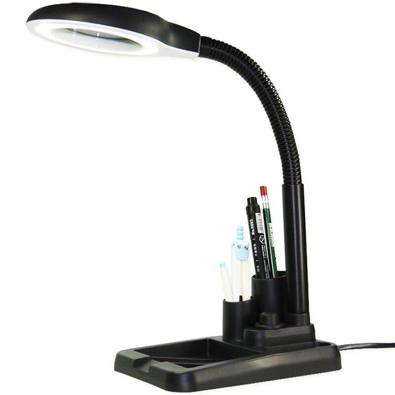 Home magnifying glass led lights Multifunctional bracket Night table lamp Bedroom Office decorative lamps Simple Reading lamp