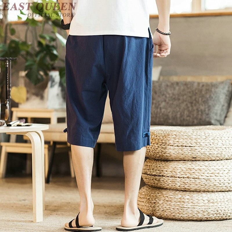 Summer short pants elastic waist loose casual short pants traditional chinese clothing for men short trousers male AA3815 Y A