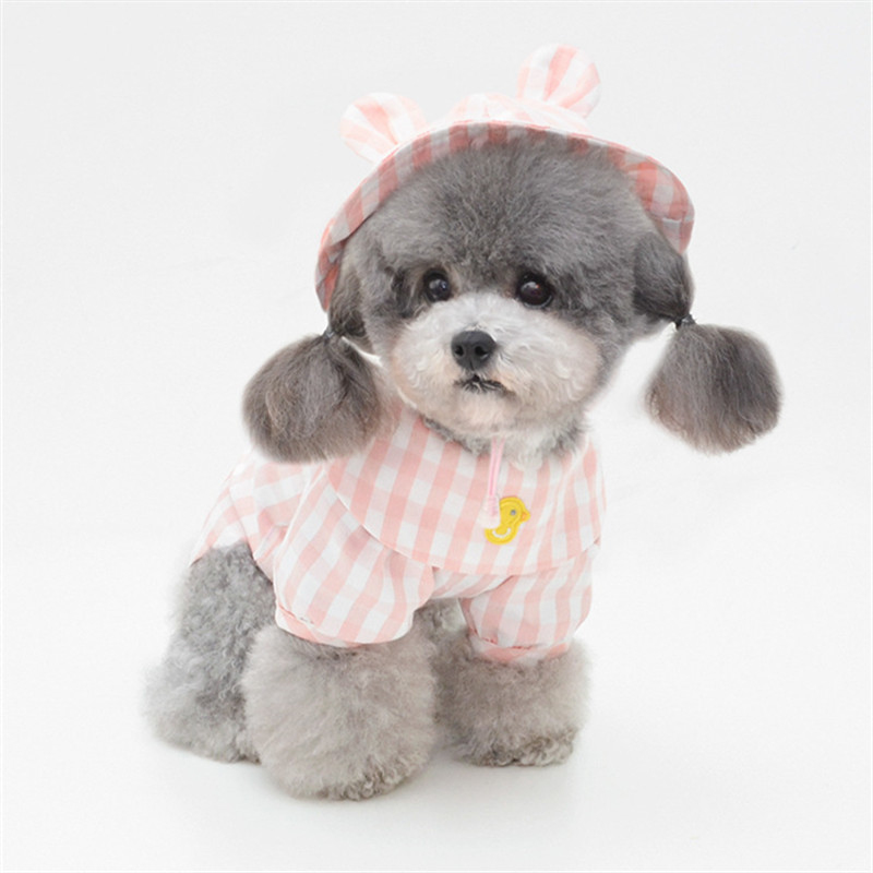 Hond Shirt Hoed Outdoor Reizen Huisdier Kleding Yorkshire Chihuahua Poedel Bichon Pommeren Schnauzer Huisdier Cap Kostuum Outfit: Pink Shirt and Hat / M