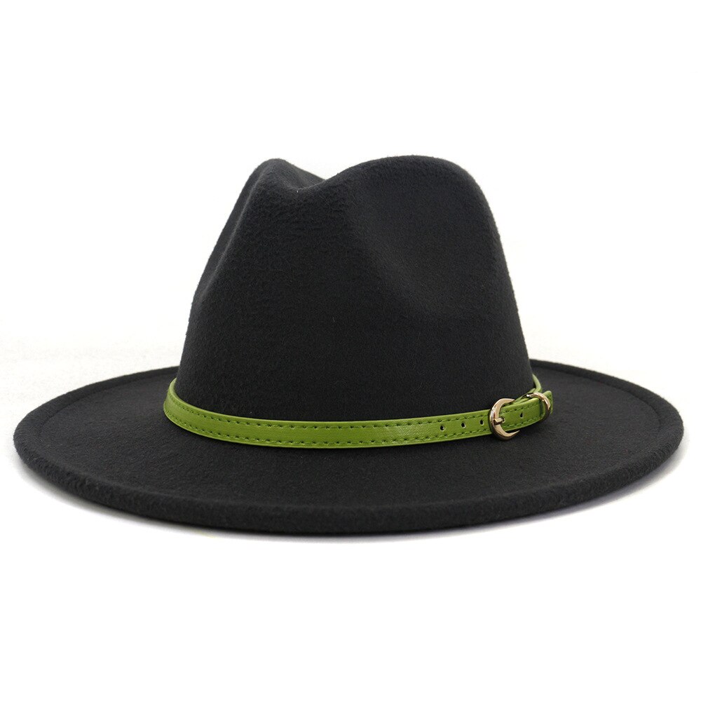 FS – Chapeau Fedora en feutre de laine pour homme et Femme, casquette à large bord, Vintage, Trilby Jazz, pour Couple, collection hiver et automne: Gris foncé
