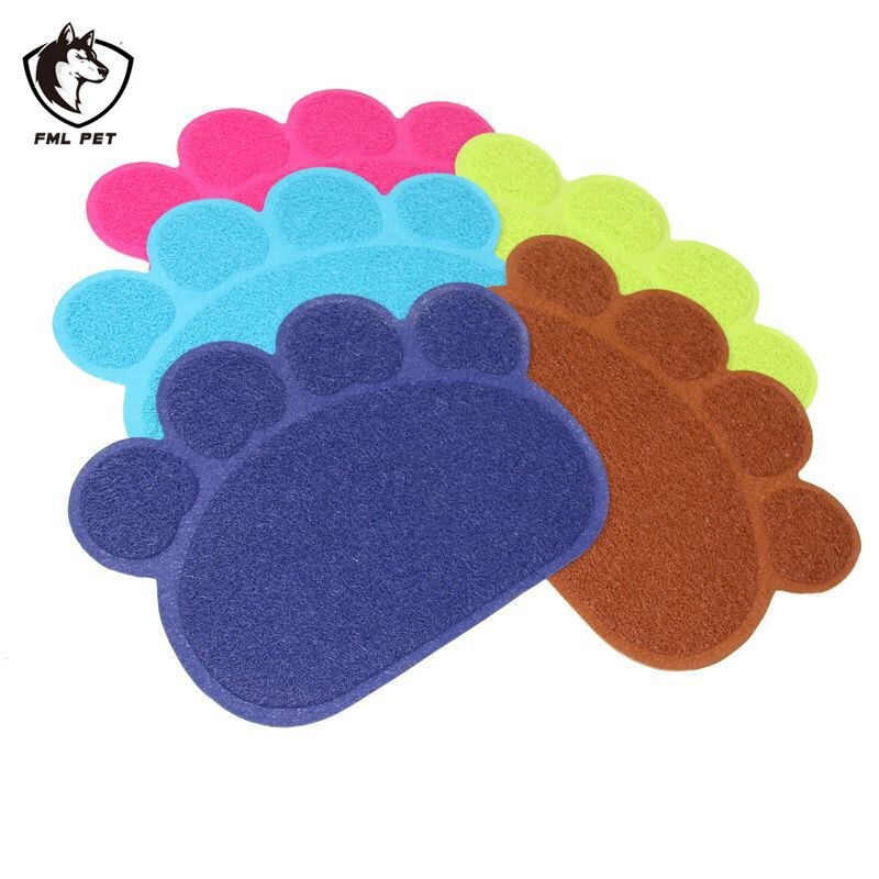 FML Pet Cat Litter Mat Paw Print Dog Cat Toilet for Cats Pet Accessories Kitty Dish Feeding Bowl Easy Cleaning Sleeping Pad