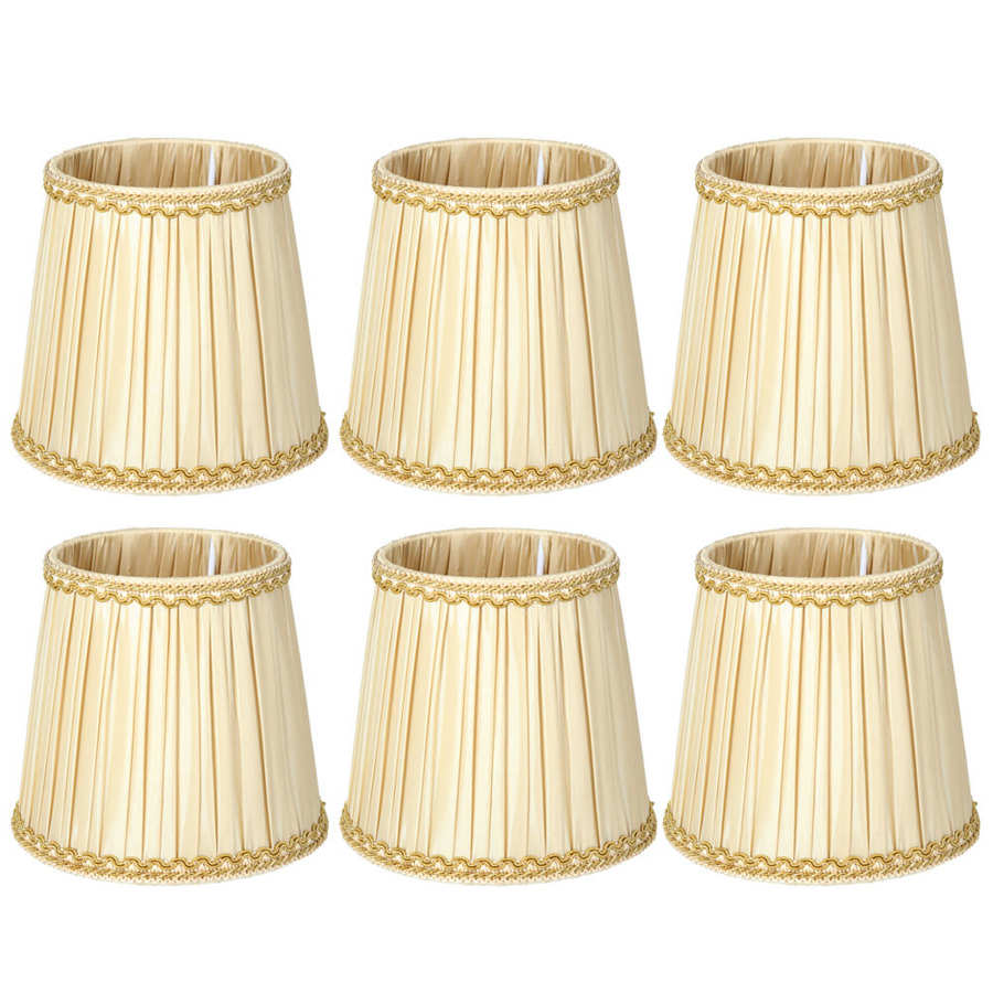 6 stk stoff lampeskjerm moderne stil husholdning lysekrone lampe deksel tilbehør til  e14 lyspærer