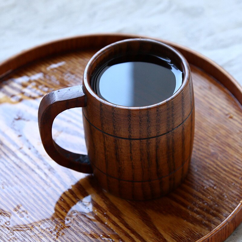 320ml Classic Style Natural Wood Cup Wooden Beer Mugs Drinking For Party Novelty Eco-friendly Drinking Supplies Tools