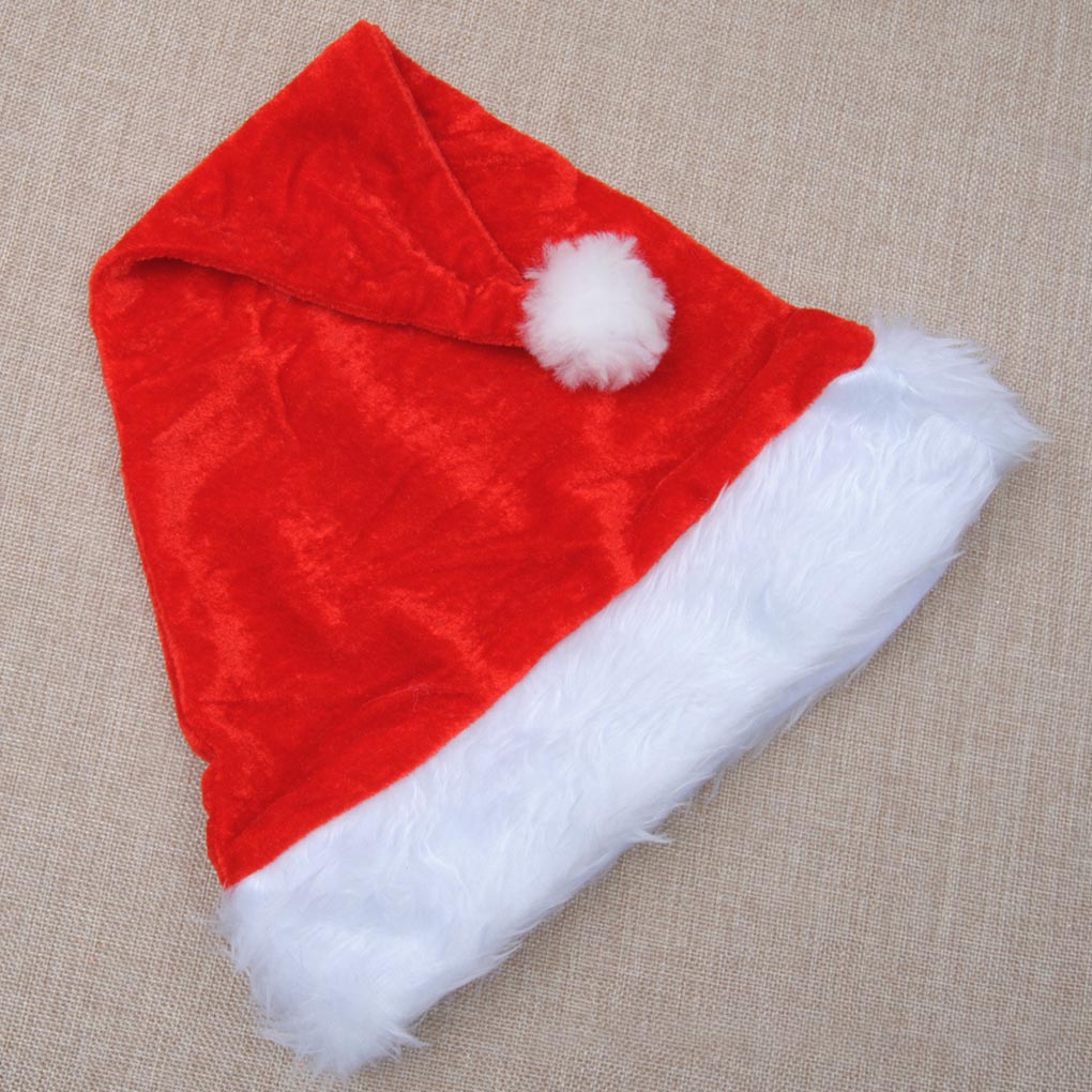 1pc Christmas Cap Thick Ultra Soft Plush Cute Santa Claus Fancy Dress Hat Christmas Hats Suitable For Both Adults And Children