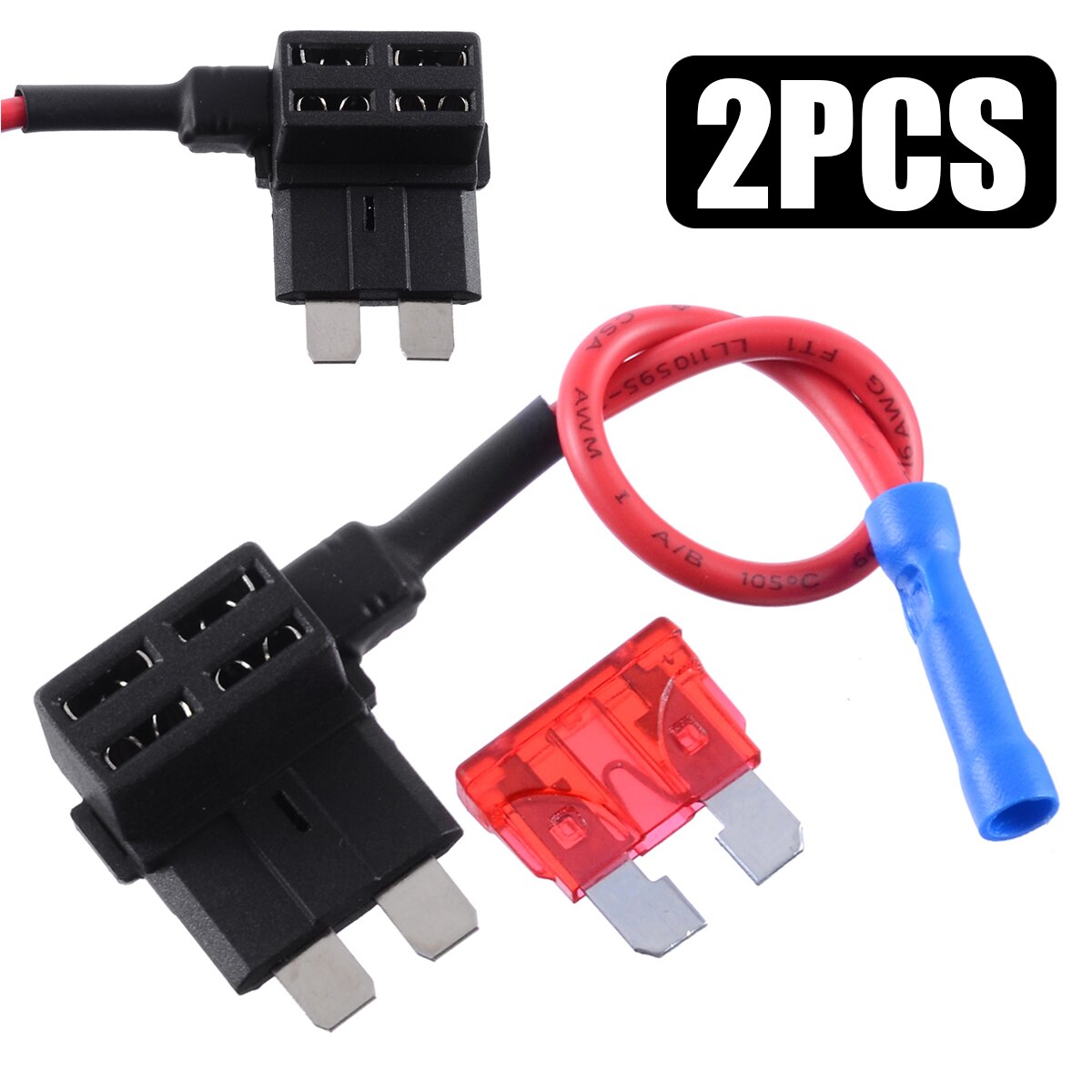 1 x DC 12V Circuit Fuse Holder Add A Circuit Standard Size Blade Fuse Holder with 10A Blade Fuse