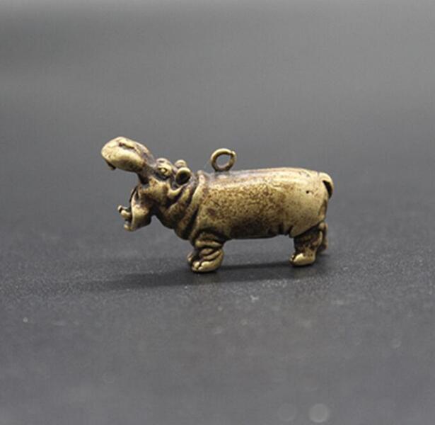 Koperen Standbeeld Chinese Pure brass nijlpaard kleine hanger