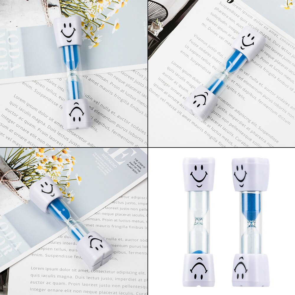 Brushing Timer Smiley Sand Timer For Brushing Kids Teeth Cartoon Smile Hourglass Brushing Timer 2 Minutes Blue