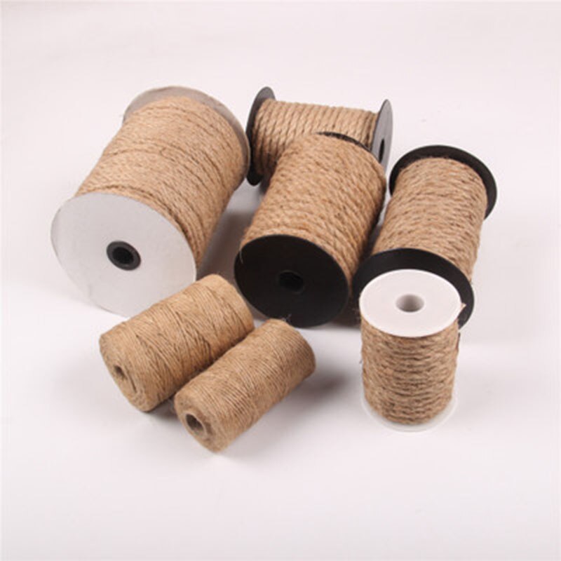 10m jute hampa rep garn snöre hantverkssmycken gör 4/6/8/10mm tjocka för boxpackning eller gör-det-själv-dekoration