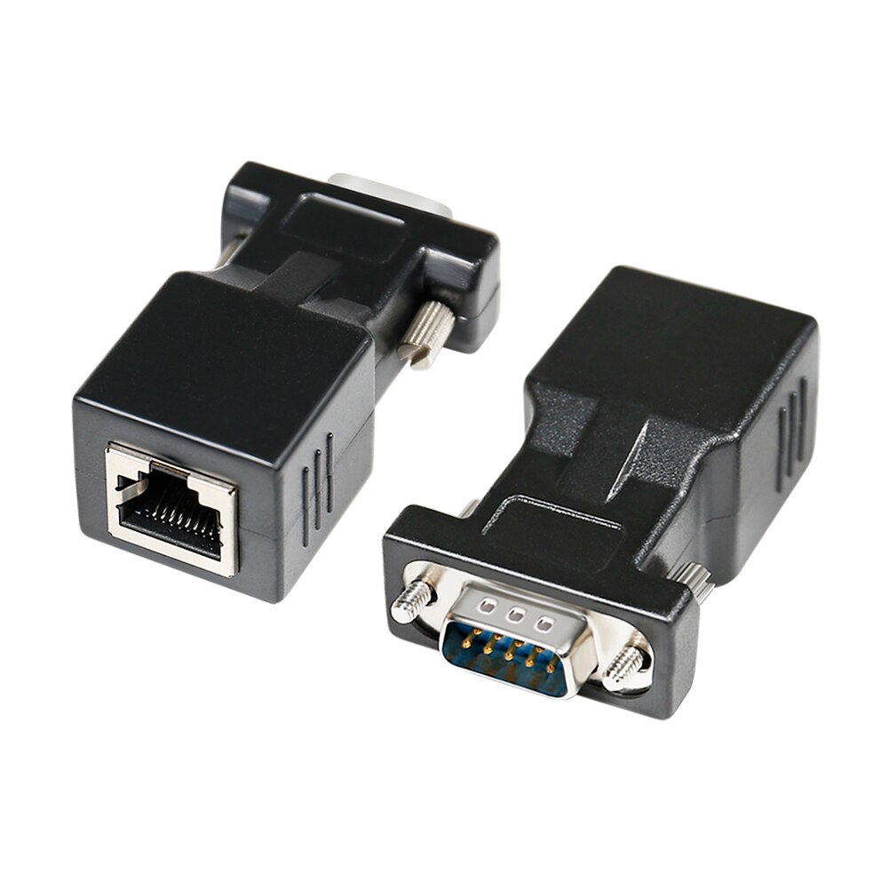 DTECH-convertidor Ethernet RS232 macho a RJ-45 hembra, Compatible con adaptador de serie DB9 a RJ45 con dispositivos de RS-232 de 9 pines estándar