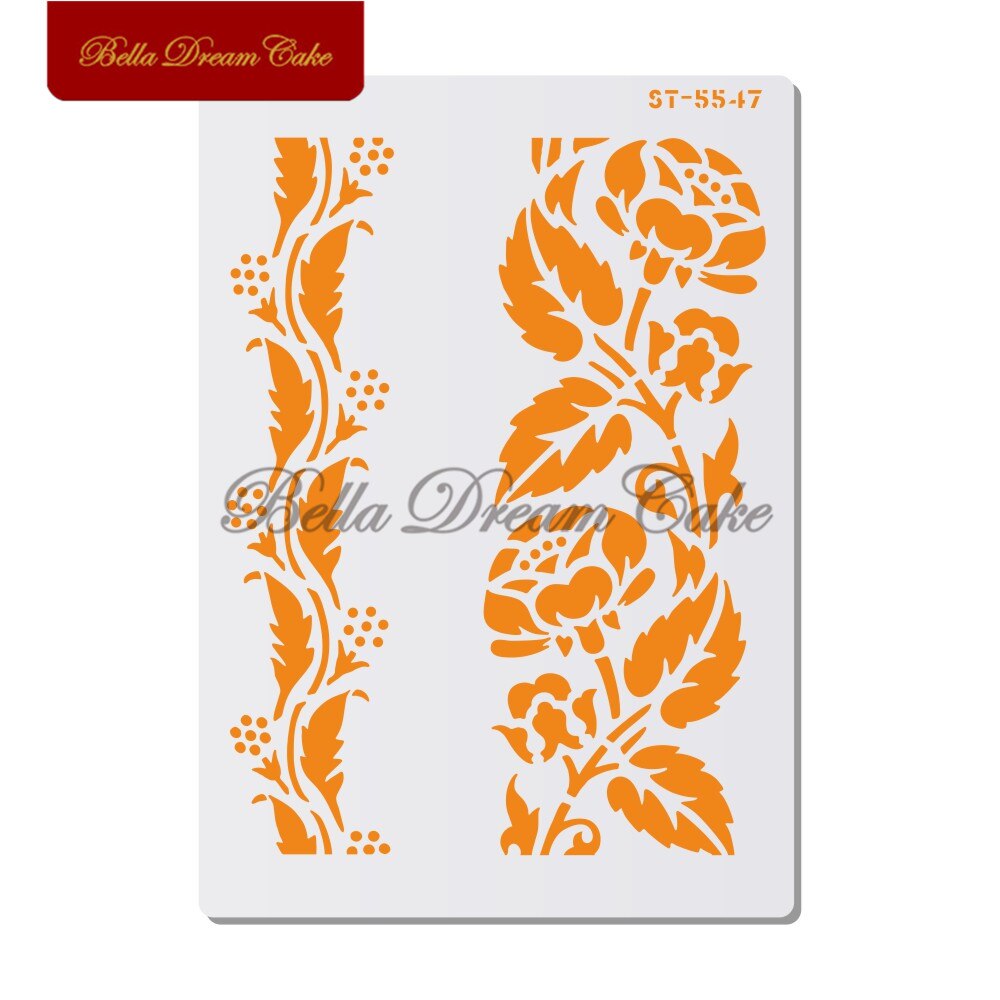 Flower Leaf Pattern Cake Stencil Plastic Layering Stencils DIY Scrapbooking Drawing Stencils Christmas Home Decoration Template