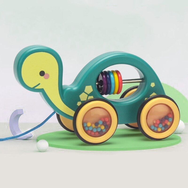 Juguete de cuerda de tracción para coche de bebé, sonajeros para vehículos de arrastre, educativos
