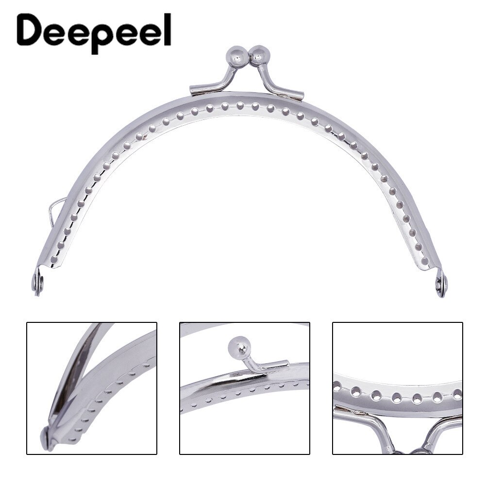 10pcs Deepeel 6.5cm~15.5cm Silver Mini Metal Purse Frame for Bag Handle Kiss Cluth Clasp Coin Purses Bags Diy Parts Accessories
