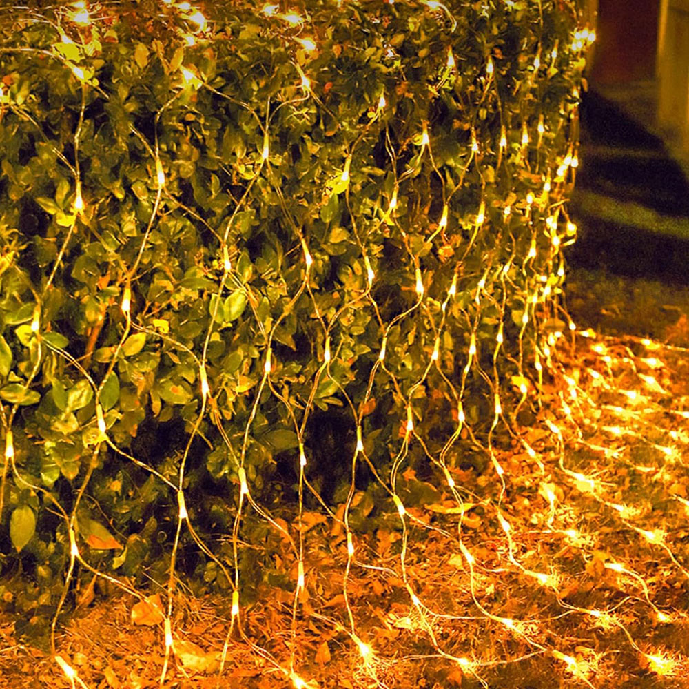 Guirnalda de luces LED navideñas, 4m x 6m, 1,5m x 1,5m, 2m x 3m, guirnaldas de luces de red, Hada, de Navidad, jardín, decoración de boda, cortina de luces