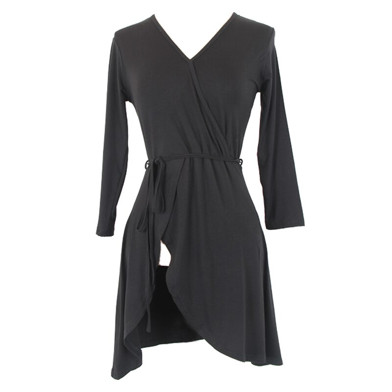 Nouvelle robe de danse latine noir haut fendu – Grandado