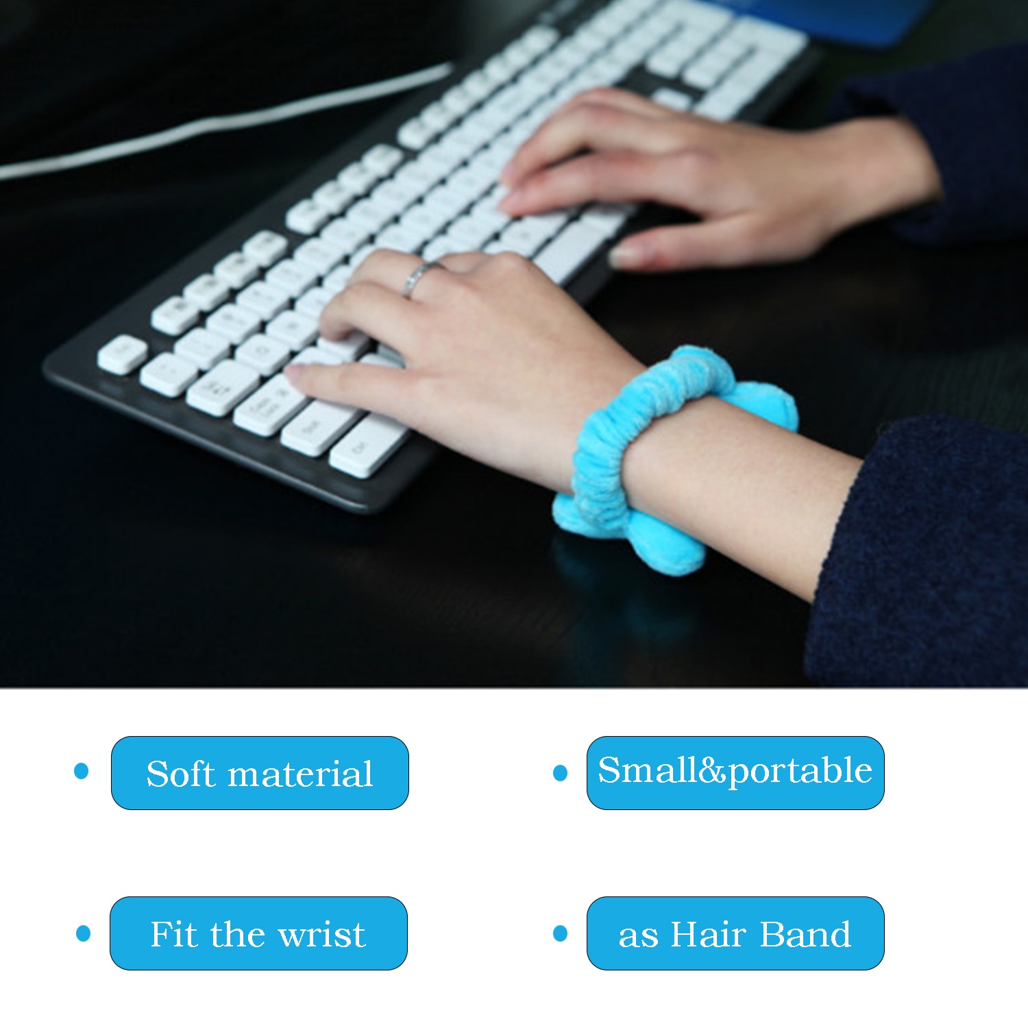 2PCS Office Worker Multi-purpose Wrist Pad Mouse Wrist Guards Hair Band Mouse Wrist Soft And Freely Moveable Wrist Hand Pillow