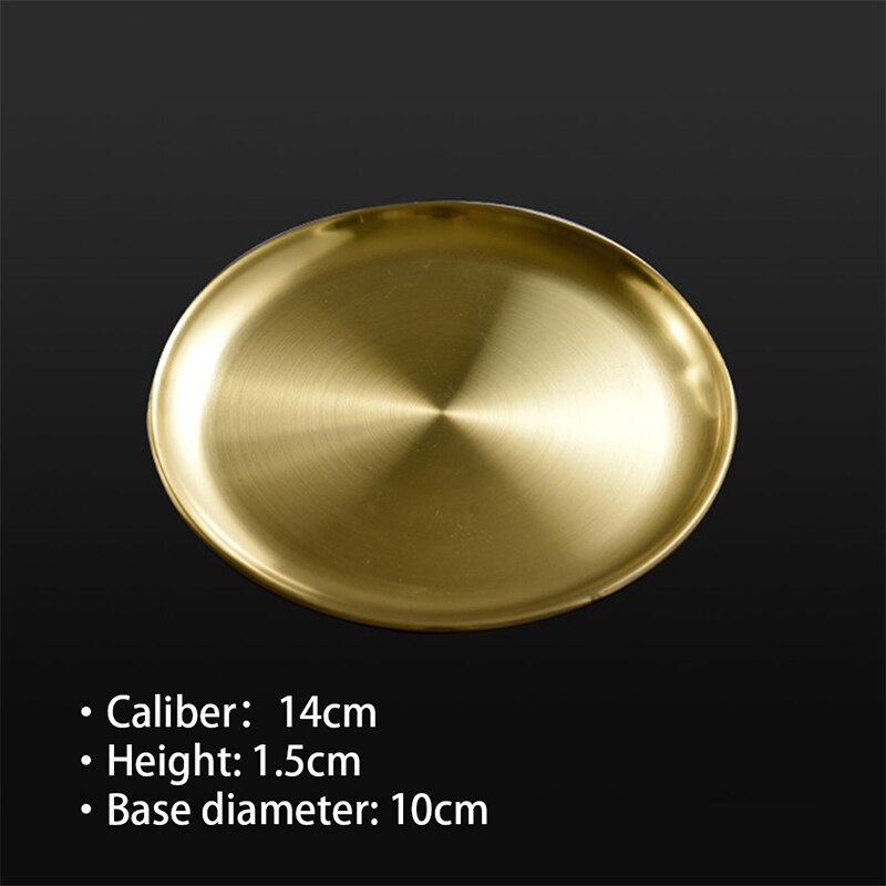 Styl europejski płytkie talerze złota płyta jadalna serwująca naczynia okrągły talerz ciasto taca zachodnia stek okrągła taca talerze kuchenne: GD1