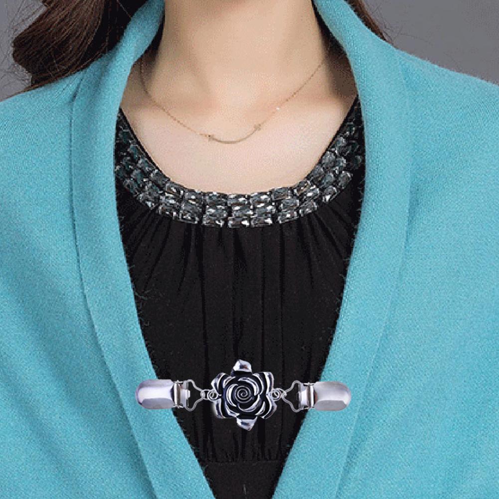 5PCS Elegante Trui Blouse Pin Sjaal Broche Kleding Pins Zilveren Clips Vest Kraag Clip Sluitingen Charm Accessoires Sieraden #