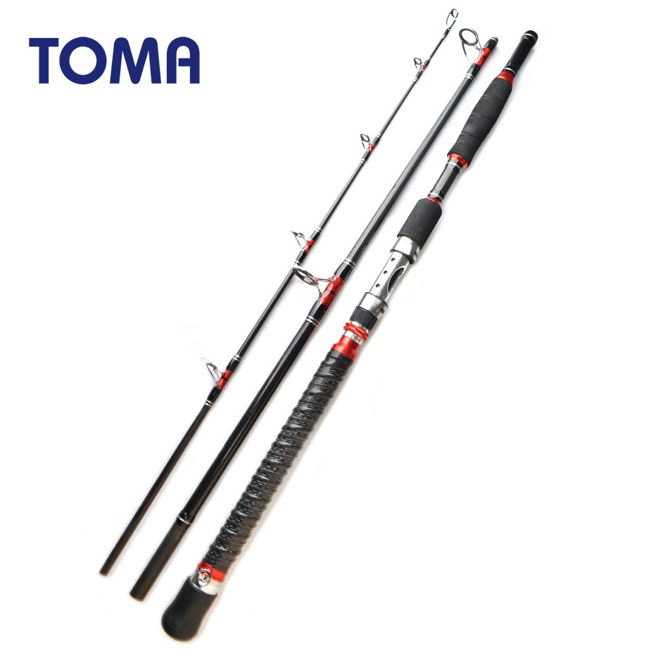 TOMA Lure Weight 70-250g Sea Boat Jigging Fishing Rod 1.8M 1.95M 2.1M 3 Sections Carbon Fiber Saltwater Spinning Fishing Rod