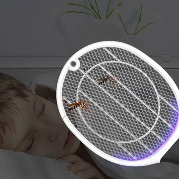 2 en 1 électrique moustique tapette mouche antiparasitaire Bug Zapper intérieur extérieur raquette USB Rechargeable