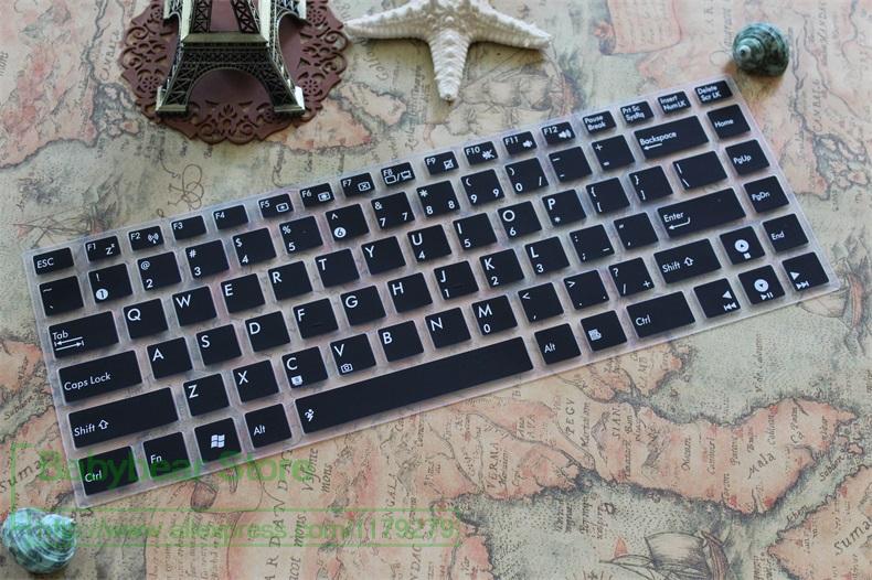 Silicone Laptop Keyboard Cover Skin - 14 inch Ultra-thin Dustproof Waterproof for Asus Laptops: Black