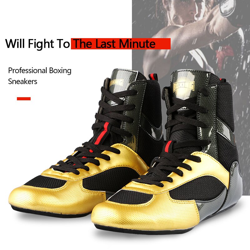 Boxeo zapatos de lucha Taekwondo Sanda zapatos de los hombres y mujeres de la formación de alta Low-top luchando zapatos botas