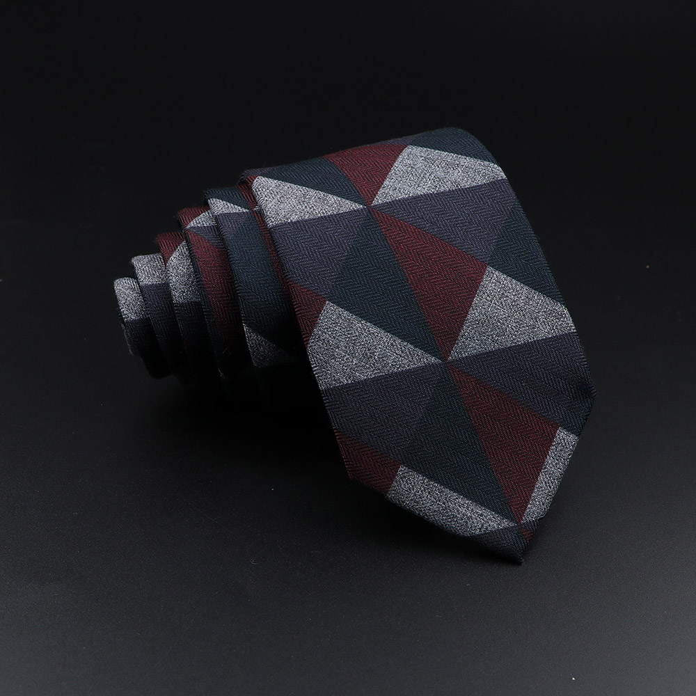 Men's Plaid Tie Cotton Black Grey Red Necktie Handmade Wool Narrow Collar Ties Wedding Business Party Suit Shirt Accessory: Dark purple