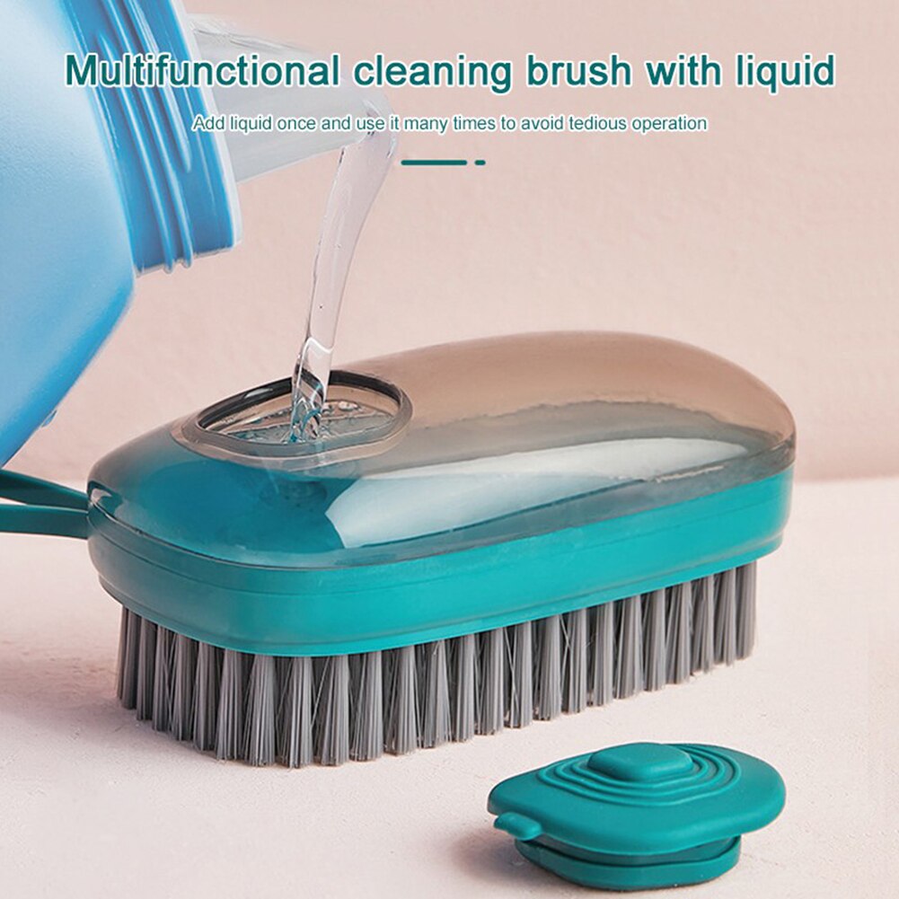Kreativitet flydende sæbe og skrubbe dual use multifunktionsbørste husholdningsrengøringsbørste til køkkenvask i badeværelset