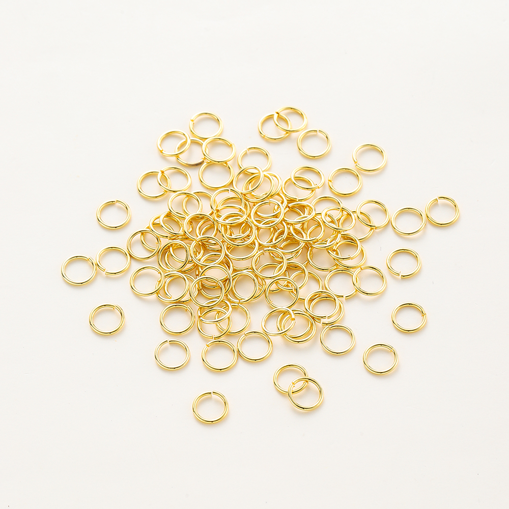 50-200/lote de collar de oro de 14K y 18K, anillo abierto de salto individual, conector de cierre de langosta, ajuste de anillo dividido, accesorios para hacer joyas DIY