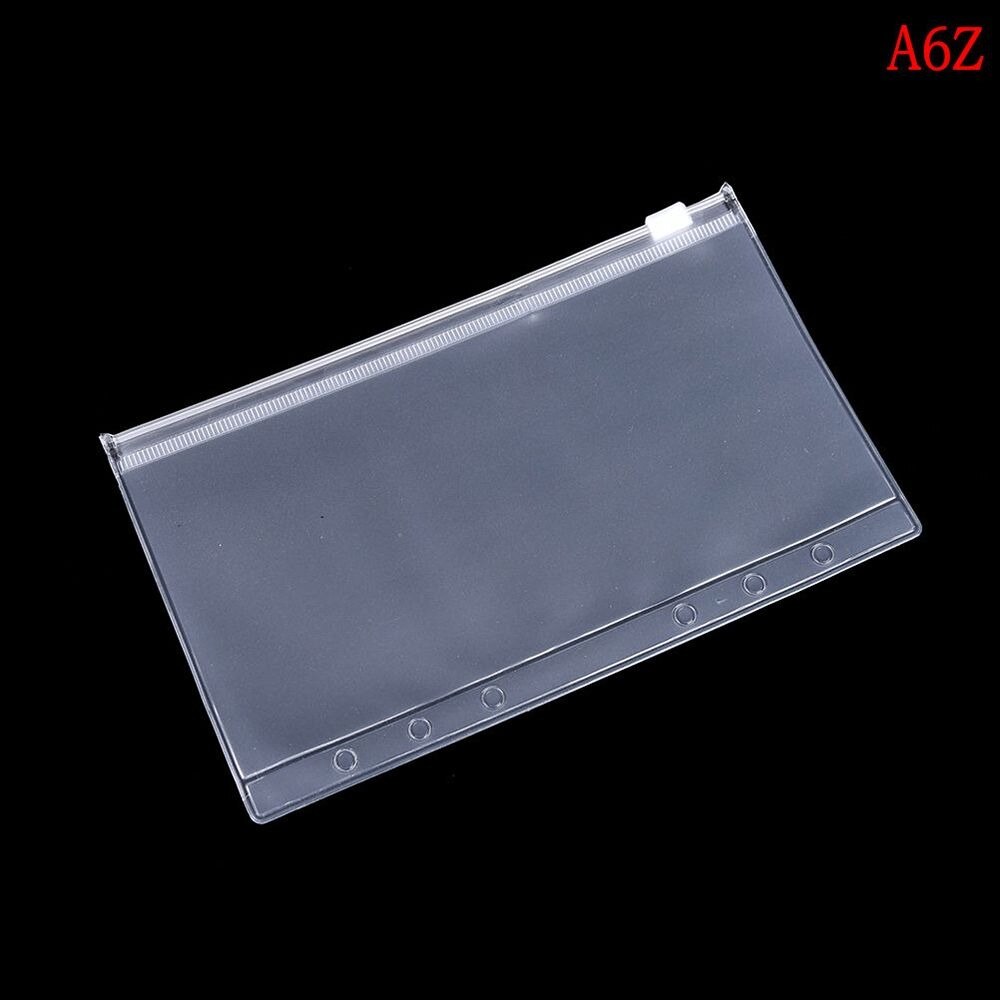 A5/a6 gennemsigtig lynlås konvolut binder lomme genopfyldning organisation papirvarer skolekontor forsyning filmappe tilbehør: A6 z-10.8cm x 17.7cm