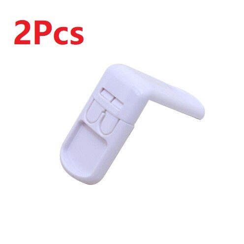 Cerradura de ángulo recto multifuncional para bebé, cierre de doble presión de 90 grados, protección de seguridad para niños, cajón, puerta de armario, esquina de ángulo recto, seguridad: 2Pcs White