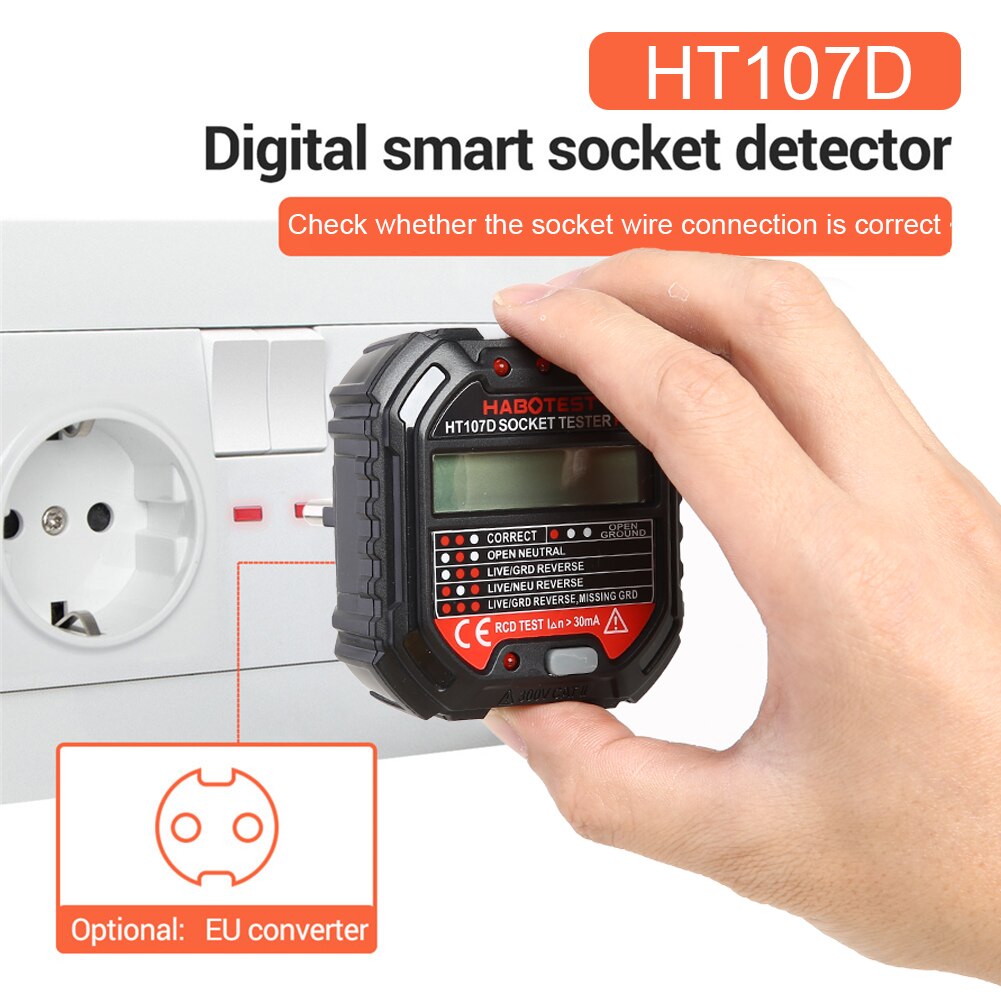 Elektrische Fault Checker Circuit Lijn Plug Socket Voltage Outlet Tester Finder Geavanceerde Circuit Lijn Muur Plug Finder
