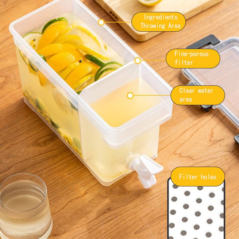 Jarra con grifo, contenedor de agua fría, botella, dispensador de grifo, hervidor de limonada con dispensador de grifo para bebidas, jarra de agua fría