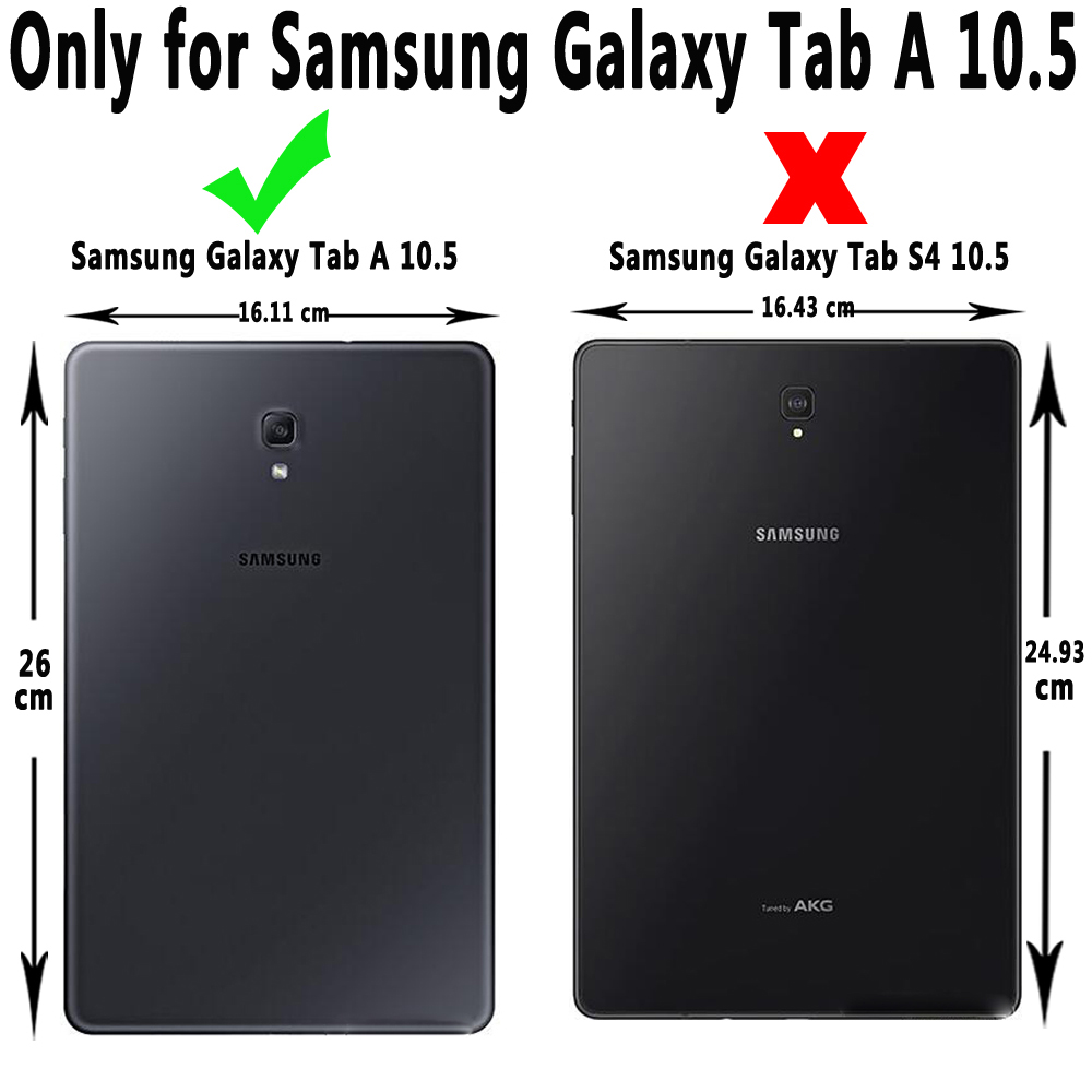 Tablet Keyboard Case for Samsung Galaxy Tab A 10.5 SM-T590 SM-T595 - Leather Cover with Bluetooth Keyboard & Stylus