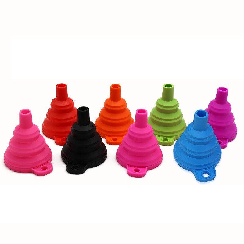 1pcs Mini Foldable Funnel Silicone Collapsible Funnel Folding Portable Funnels Be Hung Household Liquid Dispensing Kitchen Tools