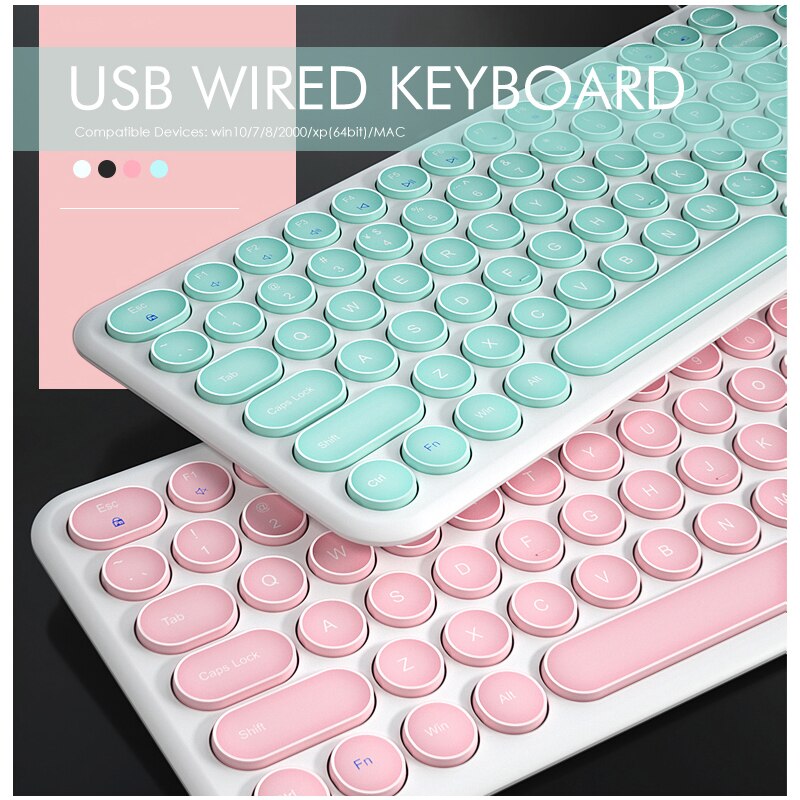 Bogen 100 Schlüssel Draht Dünne Tastatur, Ultra-Dünne verdrahtet USB Multimedia Mini Tastatur (Runde schlüssel) für Pc/Computer/Laptop/Mac