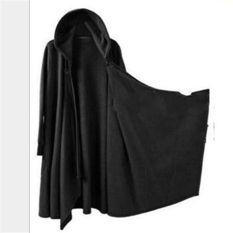 Mens Loose Cape Hooded Long Sleeve Robe Top Cosplay Man Hip Hop Coats Male Hoodie Cotton Streetwear Hombre Jackets