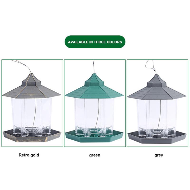 Hanging Wild Bird Feeder Outdoor Bird Feeders Food Container Gazebo Bird Feeder for Garden Yard Decoration and Kids