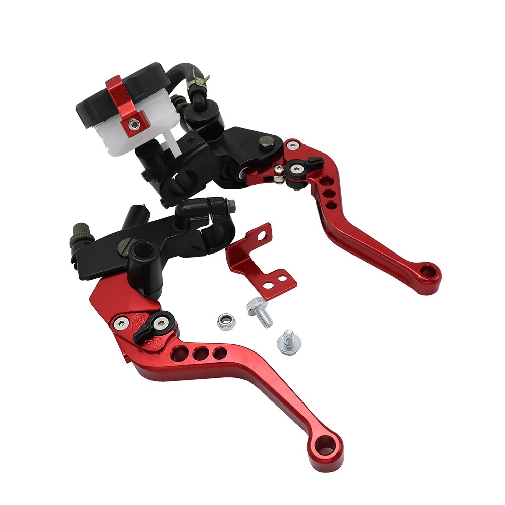 Universal 7/8 " 22mm motorcykel koblingsbremse hovedcylinder reservoir håndtag sæt væske reservoir sæt: Rød
