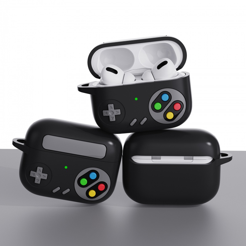 Para AirPods Pro 2 funda generación 1.a consola de juegos Retro estilo protector Air Pod segunda cubierta con llavero Compatible con AirPod 3 4