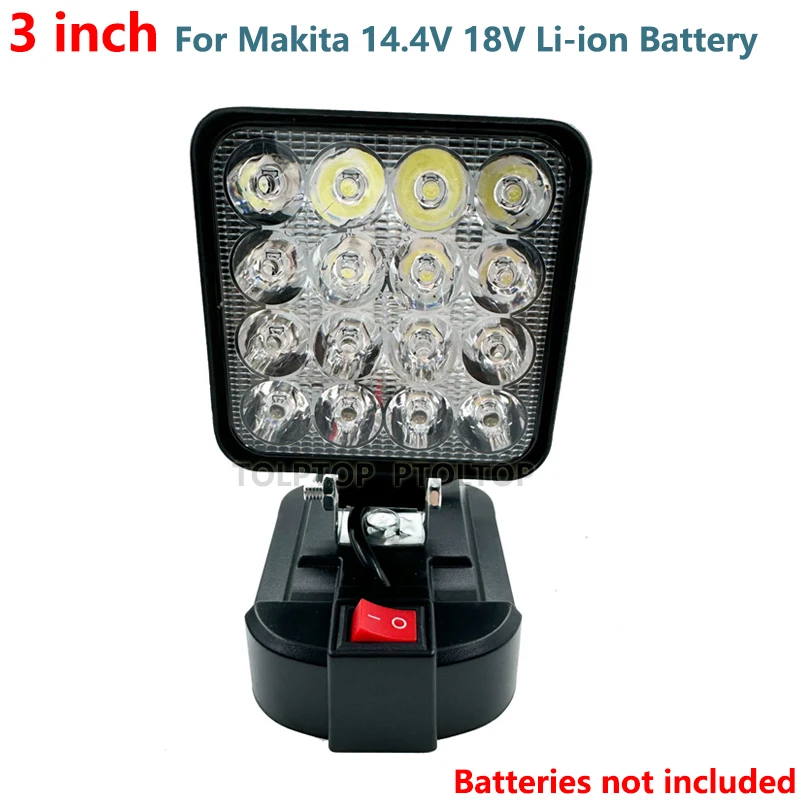 Led-arbeidslys for makita 14.4v 18v li-ion-batteri 3/4 tommer med usb utendørs lommelykt lanterne campinglampe nødlys: Gul