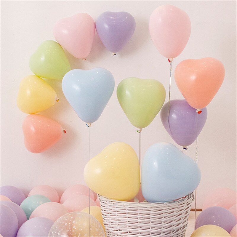 Kit mixto de globos de corazón, paquete de 50 globos de látex, decoración de arco de globo para fiestas o celebraciones con suministros para fiestas