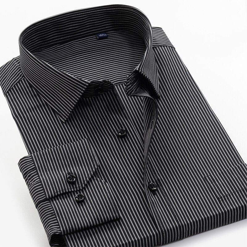 Stor størrelse 10xl 9xl 8xl 7xl 6xl forretningsstripet skjorte for menn i klassisk stil uformelle løse langermede skjorter merkeklær: 948001 / 43 or 3xl
